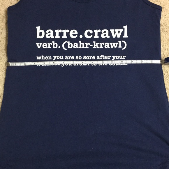 NWOT deep navy, 100% cotton “barre.crawl” tank - size M - Picture 8 of 10